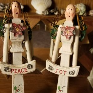 Wooden angel holiday decor